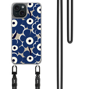 Mooie Telefoonhoesjes iPhone 14 hoesje met zwart koord - Abstract bloom