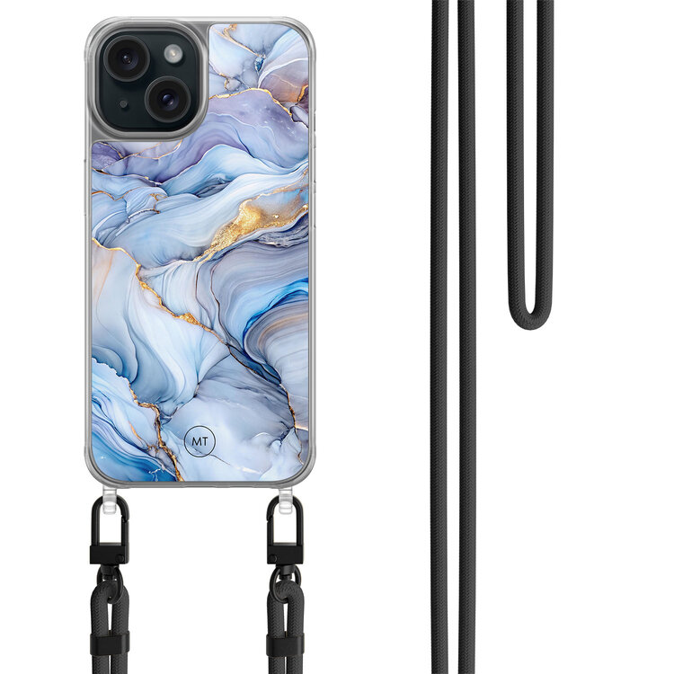 Mooie Telefoonhoesjes iPhone 14 hoesje met zwart koord - Lavender dream