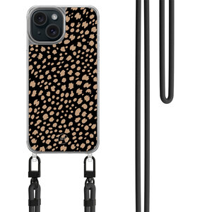 Mooie Telefoonhoesjes iPhone 14 hoesje met zwart koord - Savannah spots