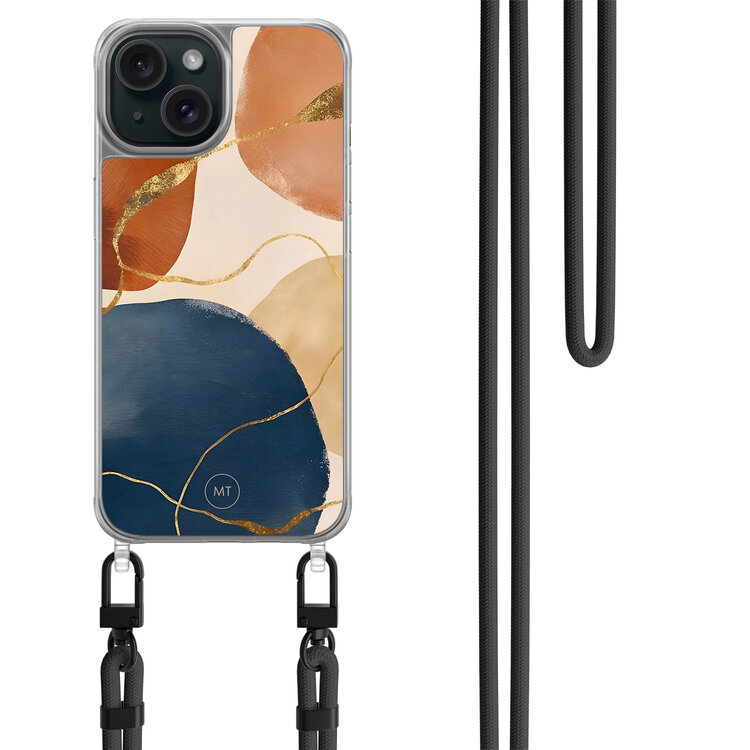 Mooie Telefoonhoesjes iPhone 14 hoesje met zwart koord - Abstract harmony