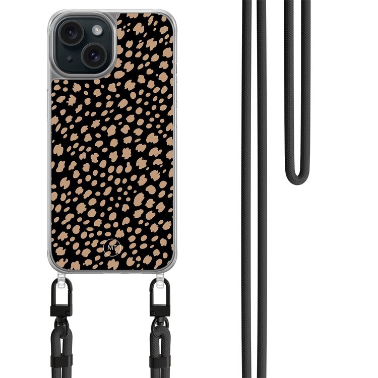 Mooie Telefoonhoesjes iPhone 13 hoesje met zwart koord - Savannah spots