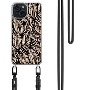 Mooie Telefoonhoesjes iPhone 13 hoesje met zwart koord - Palm silhouette