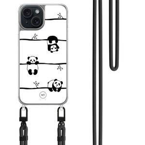 Mooie Telefoonhoesjes iPhone 13 hoesje met zwart koord - Panda