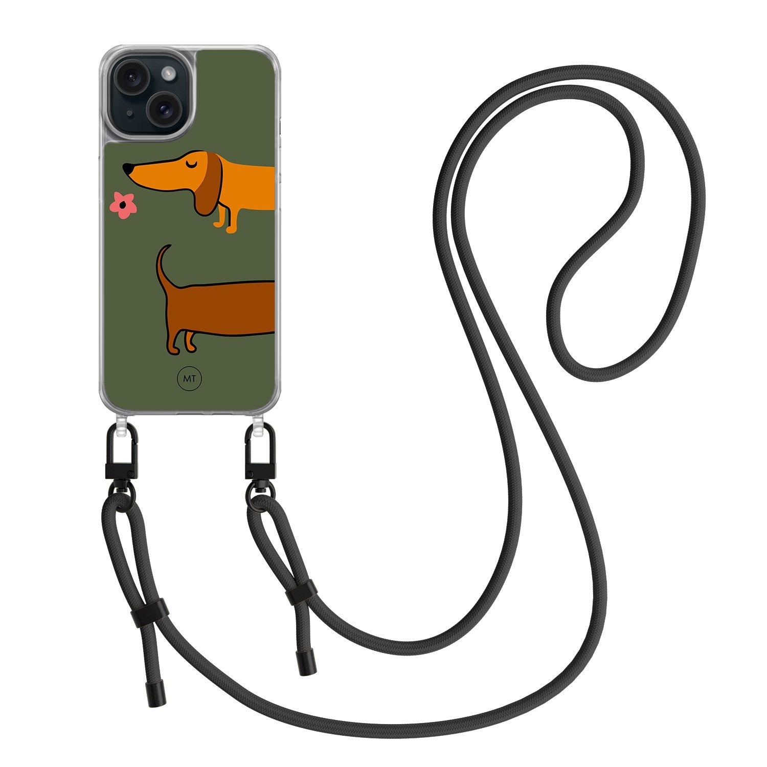 Mooie Telefoonhoesjes iPhone 13 hoesje met zwart koord - Sausage stroll