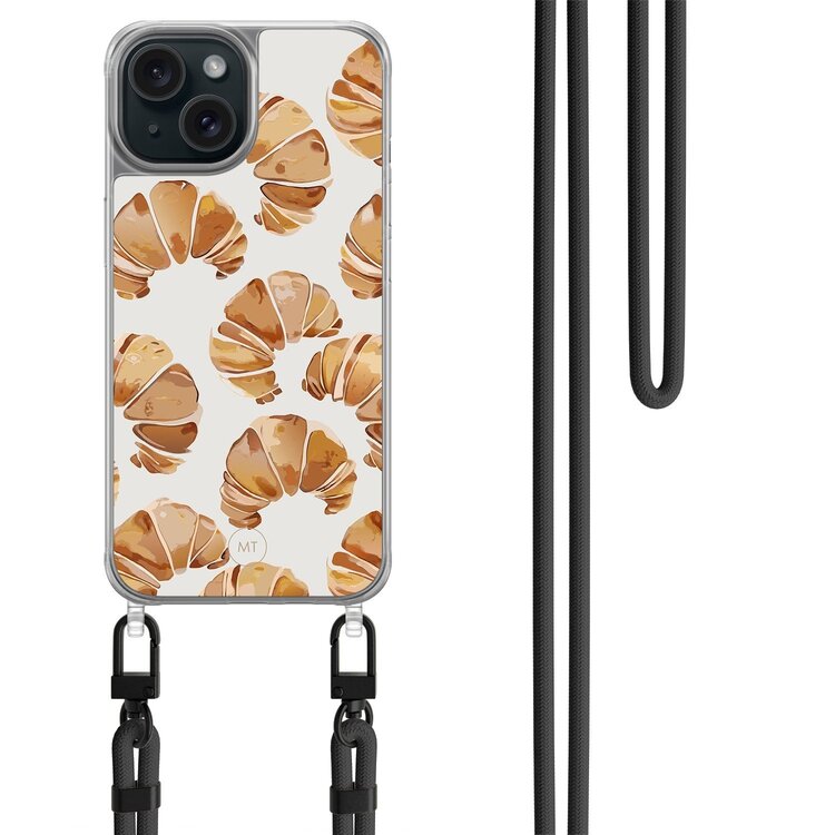 Mooie Telefoonhoesjes iPhone 13 hoesje met zwart koord - Croissant