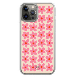 Mooie Telefoonhoesjes iPhone 12 (Pro) hybride hoesje - Retro Blooms