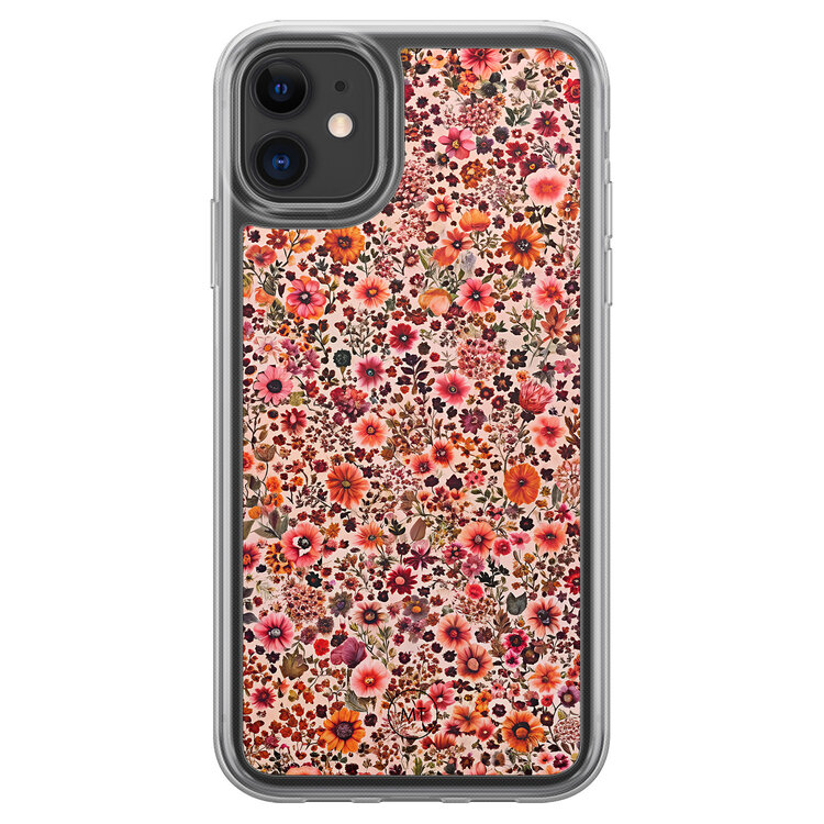 Mooie Telefoonhoesjes iPhone 11 hybride hoesje - Vintage floral
