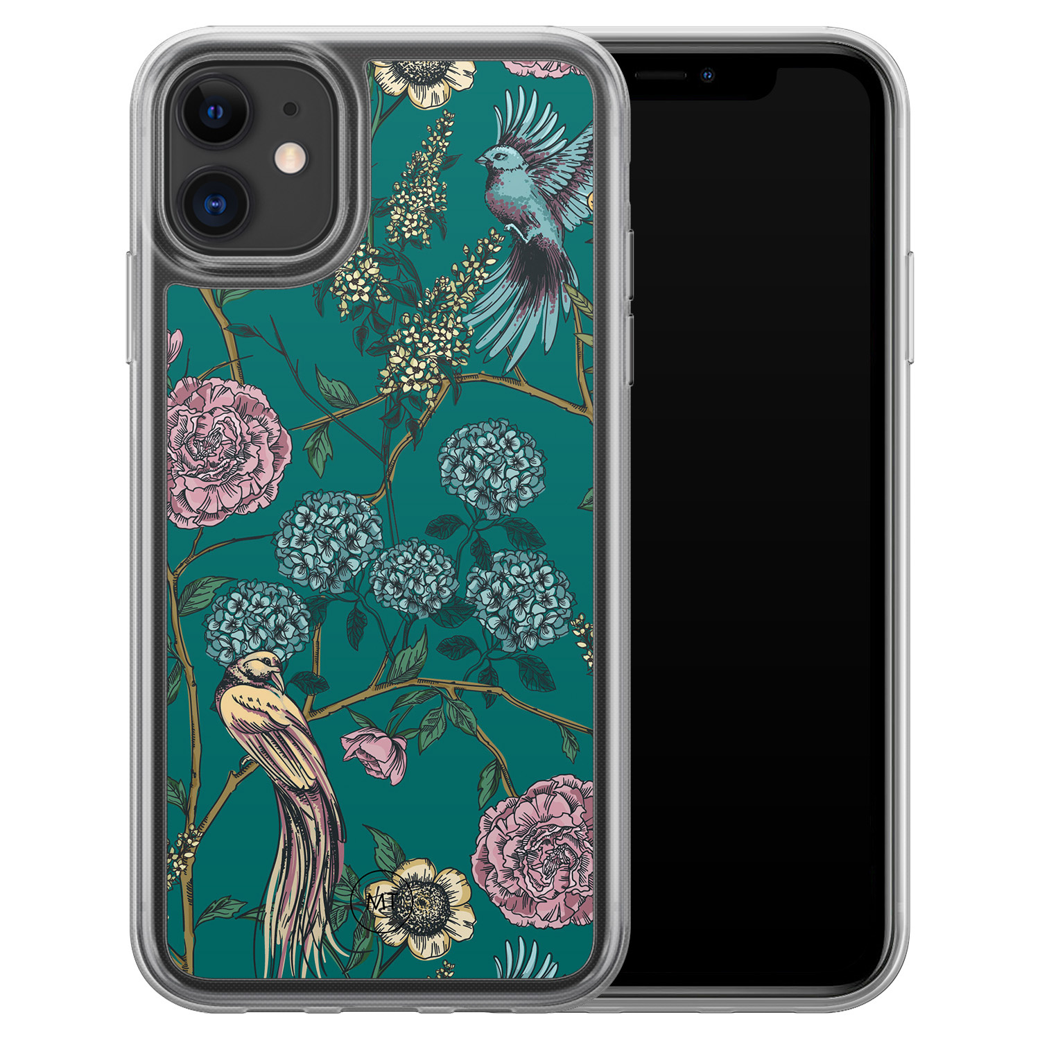 Mooie Telefoonhoesjes iPhone 11 hybride hoesje - Bloomy birds