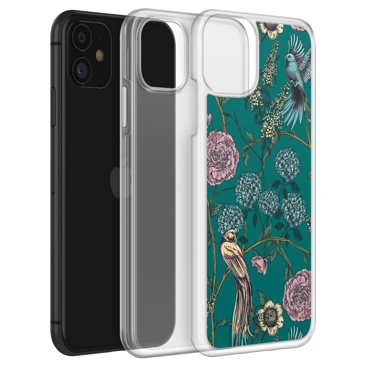 Mooie Telefoonhoesjes iPhone 11 hybride hoesje - Bloomy birds