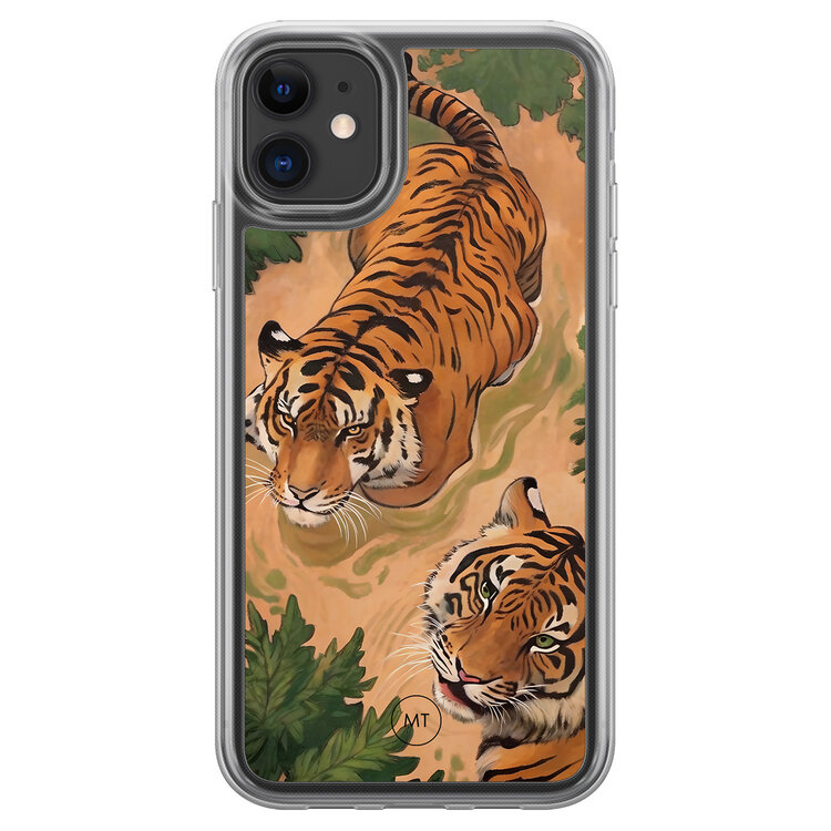 Mooie Telefoonhoesjes iPhone 11 hybride hoesje - Wild tigers