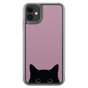 Mooie Telefoonhoesjes iPhone 11 hybride hoesje - Zwarte kat