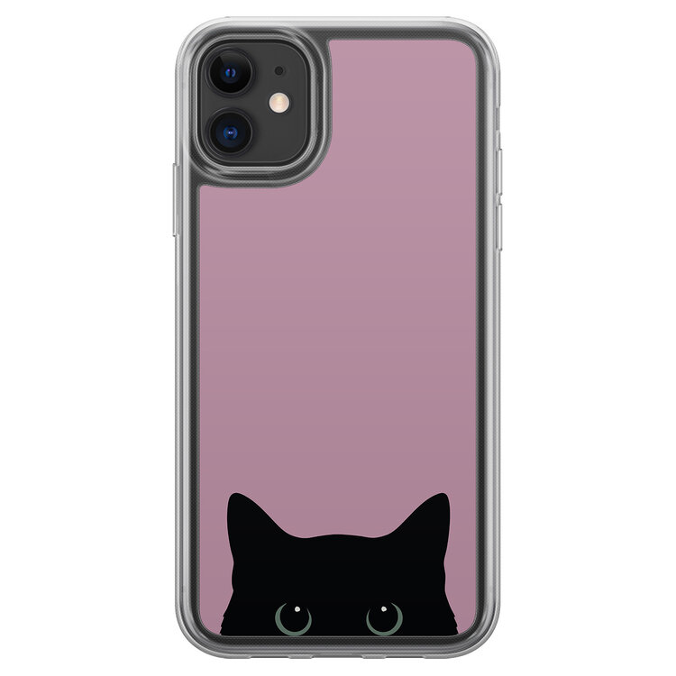 Mooie Telefoonhoesjes iPhone 11 hybride hoesje - Zwarte kat