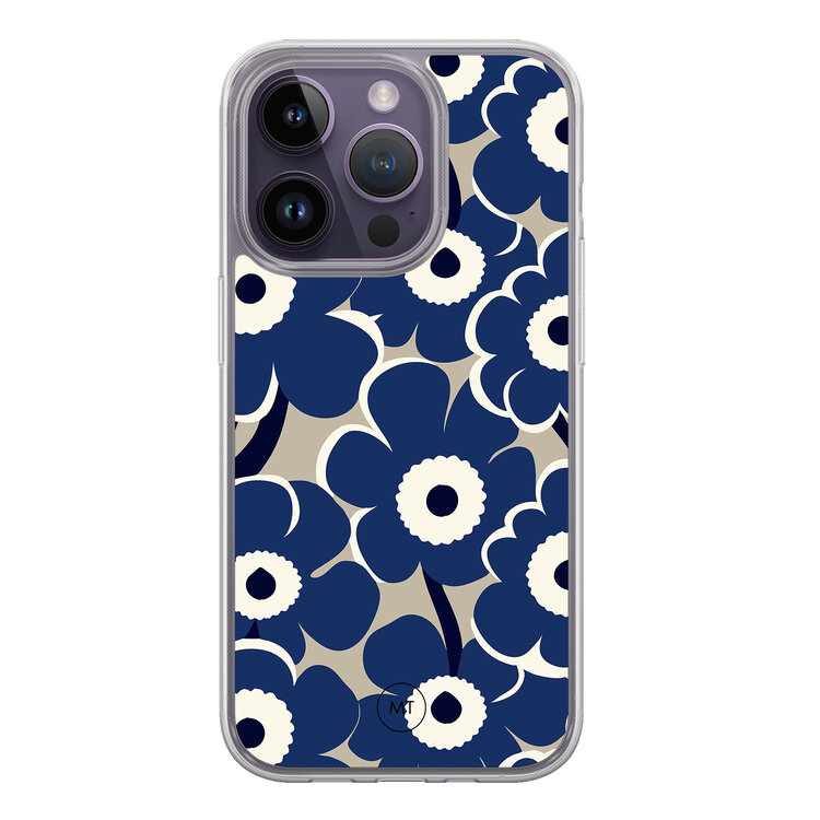 Mooie Telefoonhoesjes iPhone 15 Pro hybride hoesje - Abstract bloom