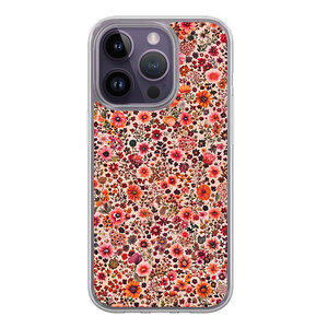 Mooie Telefoonhoesjes iPhone 15 Pro hybride hoesje - Vintage floral
