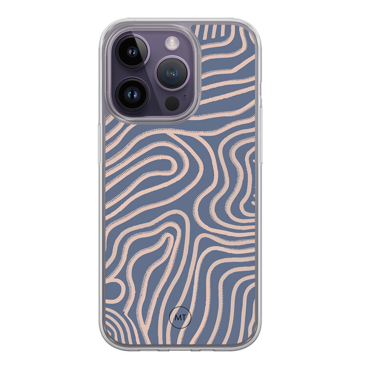 Mooie Telefoonhoesjes iPhone 15 Pro hybride hoesje - Flowing lines