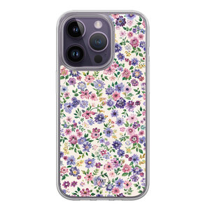 Mooie Telefoonhoesjes iPhone 15 Pro hybride hoesje - Purple garden