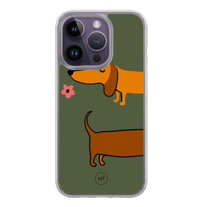 Mooie Telefoonhoesjes iPhone 15 Pro hybride hoesje - Sausage stroll