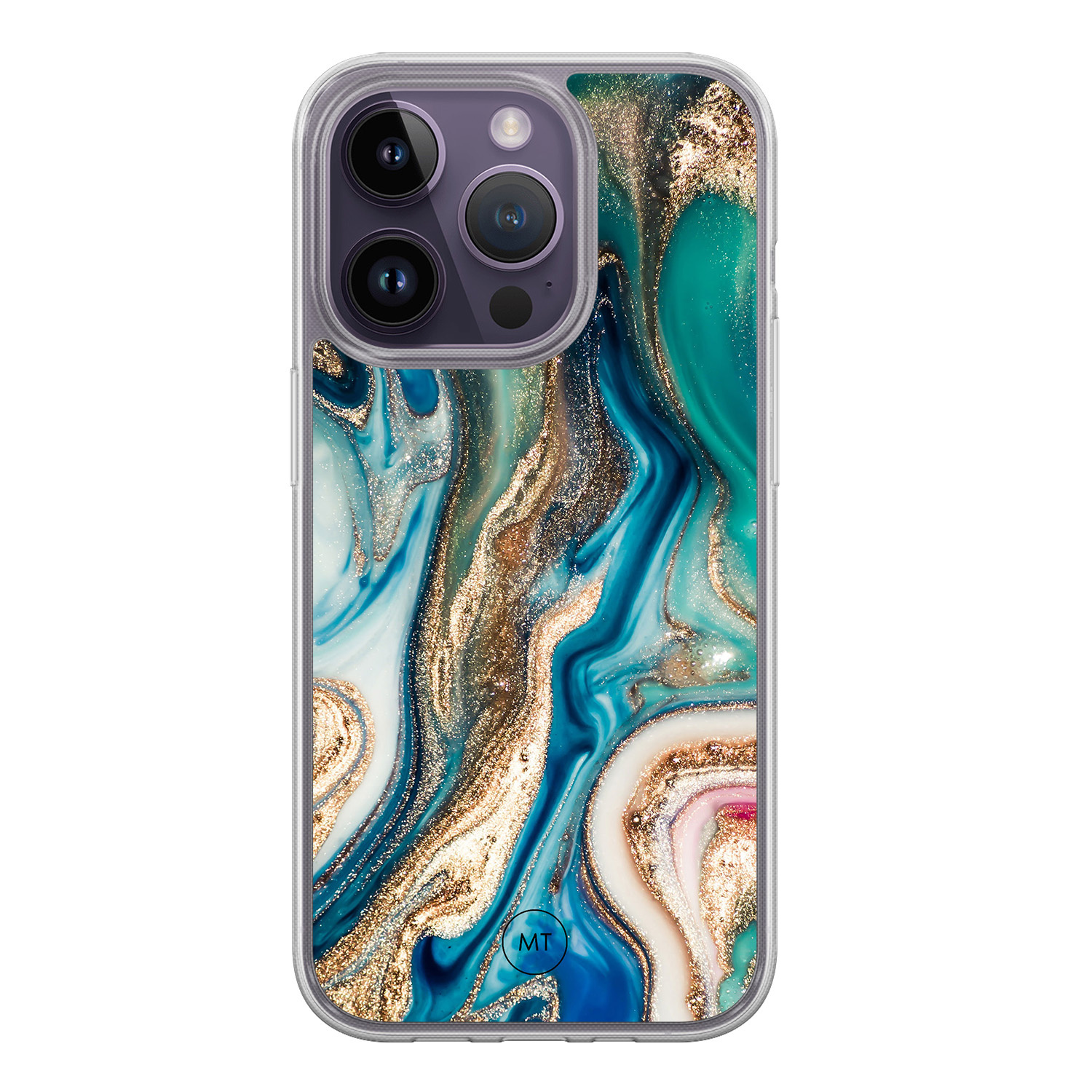 Mooie Telefoonhoesjes iPhone 14 Pro hybride hoesje - Magic marble