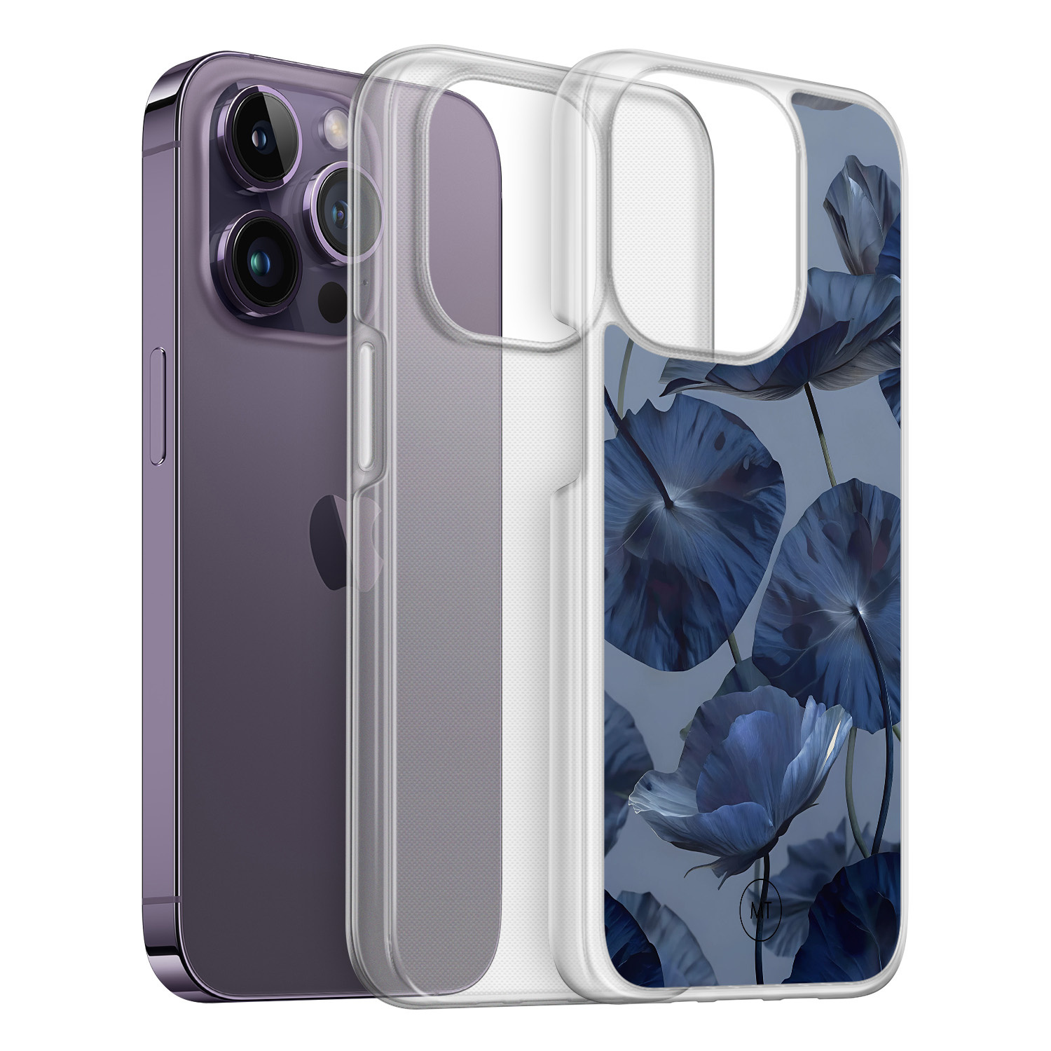 Mooie Telefoonhoesjes iPhone 14 Pro hybride hoesje - Dusky blooms