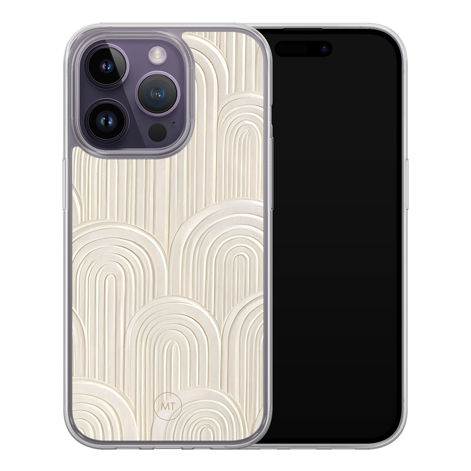 Mooie Telefoonhoesjes iPhone 14 Pro hybride hoesje - Modern waves