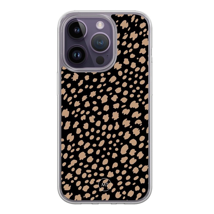 Mooie Telefoonhoesjes iPhone 13 Pro hybride hoesje - Savannah spots