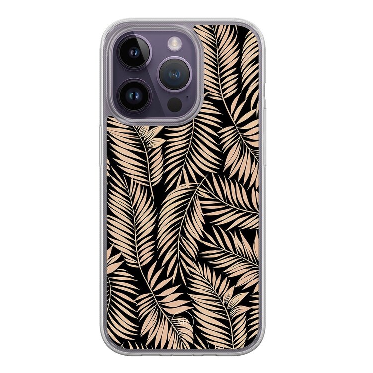 Mooie Telefoonhoesjes iPhone 13 Pro hybride hoesje - Palm silhouette