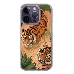 Mooie Telefoonhoesjes iPhone 13 Pro hybride hoesje - Wild tigers