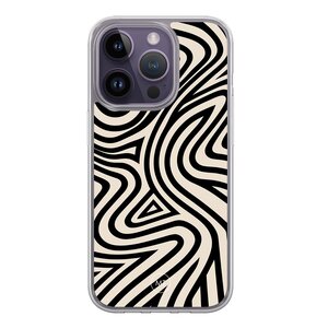 Mooie Telefoonhoesjes iPhone 13 Pro hybride hoesje - Groovy lines
