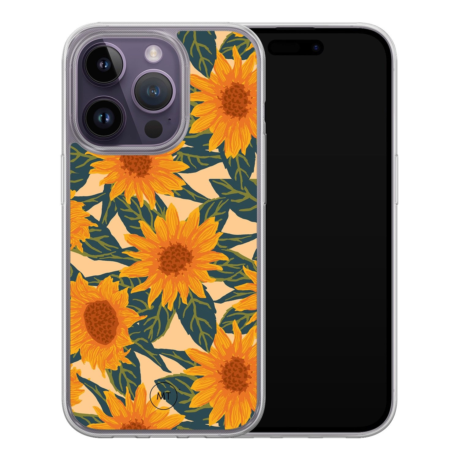 Mooie Telefoonhoesjes iPhone 13 Pro hybride hoesje - Zonnebloemen