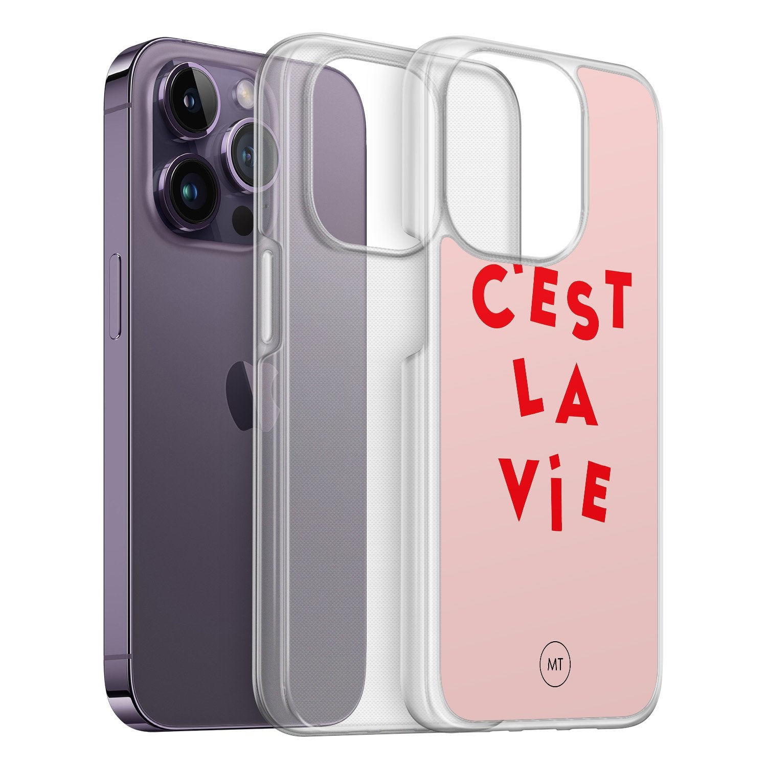 Mooie Telefoonhoesjes iPhone 13 Pro hybride hoesje - C'est la vie