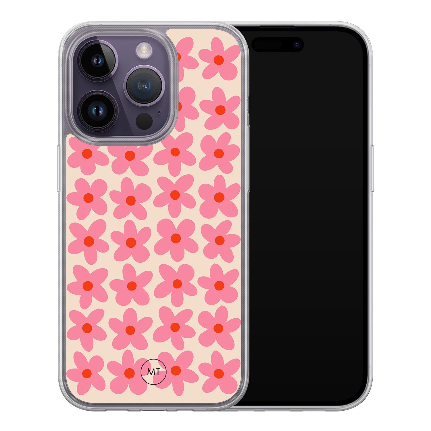 Mooie Telefoonhoesjes iPhone 13 Pro hybride hoesje - Retro blooms