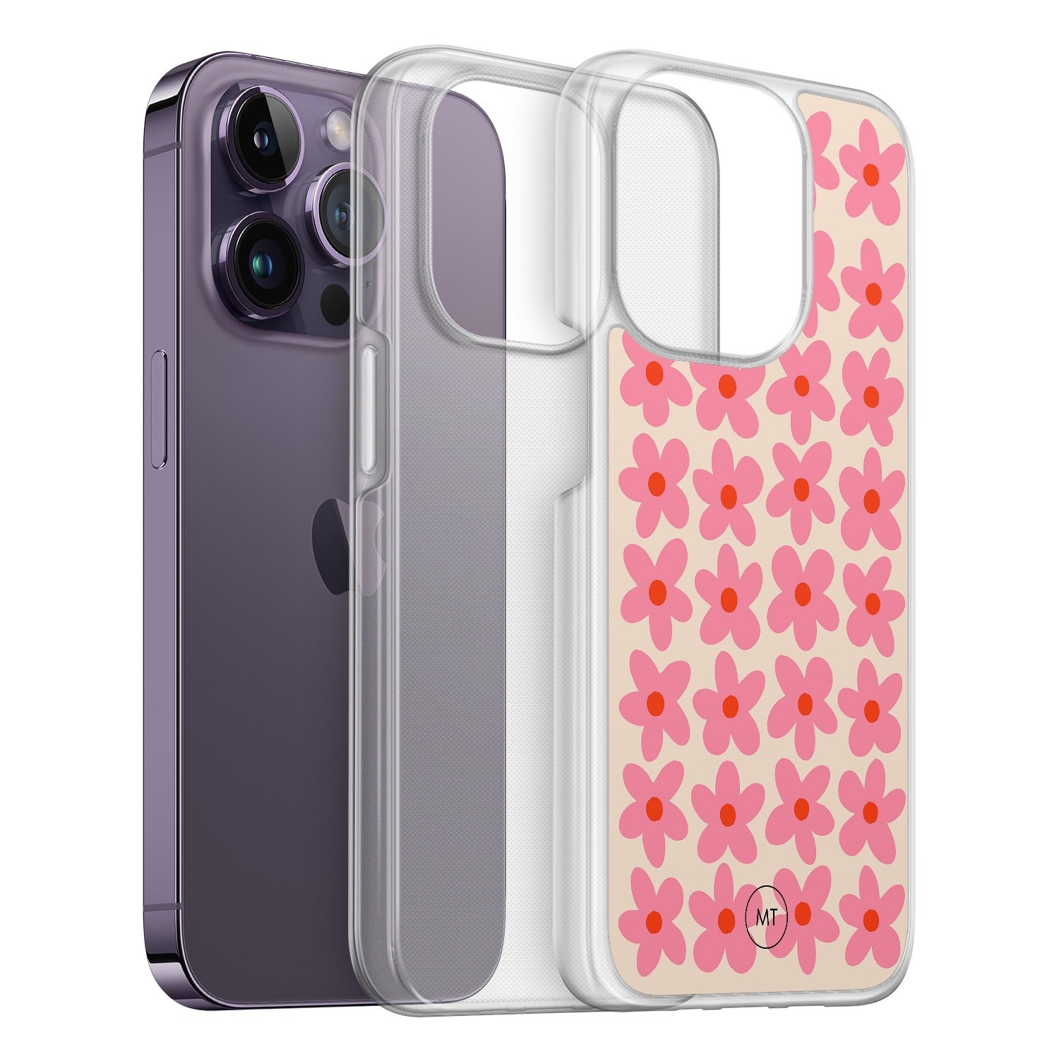 Mooie Telefoonhoesjes iPhone 13 Pro hybride hoesje - Retro blooms