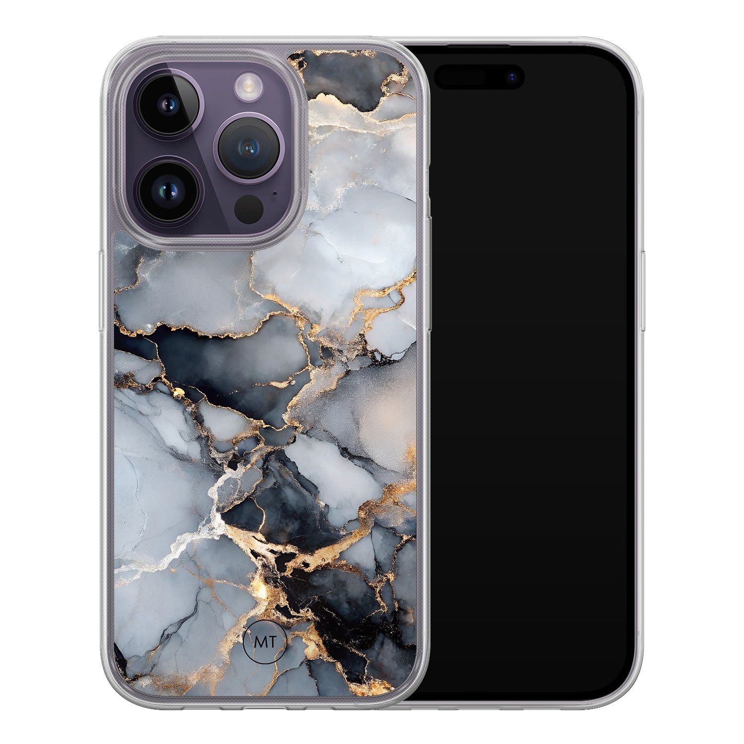 Mooie Telefoonhoesjes iPhone 13 Pro hybride hoesje - Marble mist