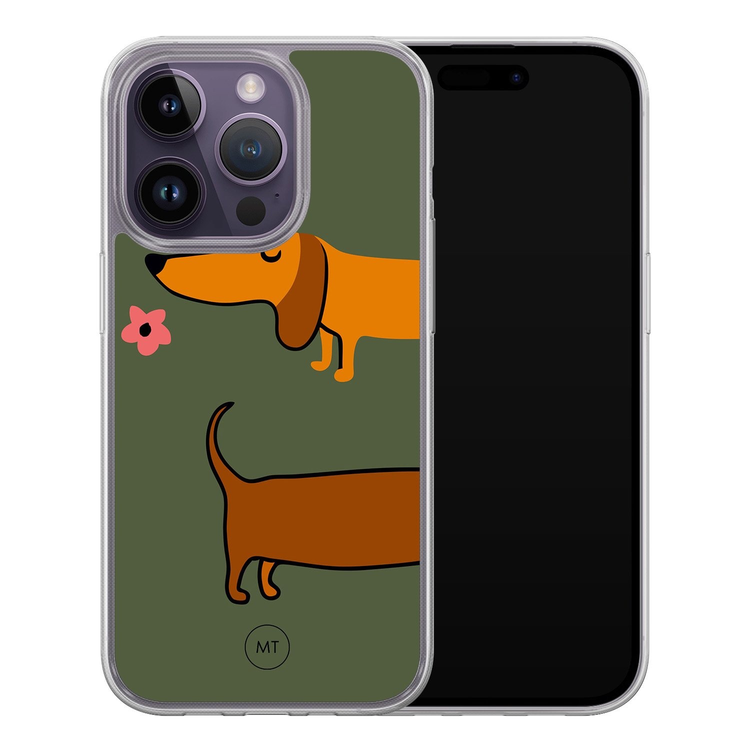 Mooie Telefoonhoesjes iPhone 13 Pro hybride hoesje - Sausage stroll