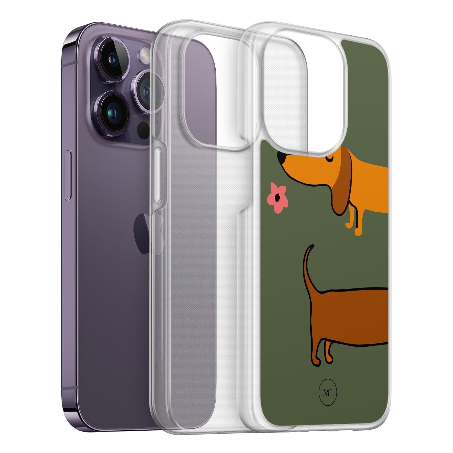 Mooie Telefoonhoesjes iPhone 13 Pro hybride hoesje - Sausage stroll