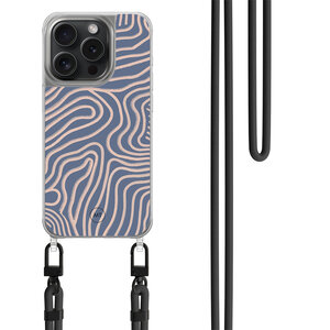 Mooie Telefoonhoesjes iPhone 15 Pro hoesje met zwart koord - Flowing lines