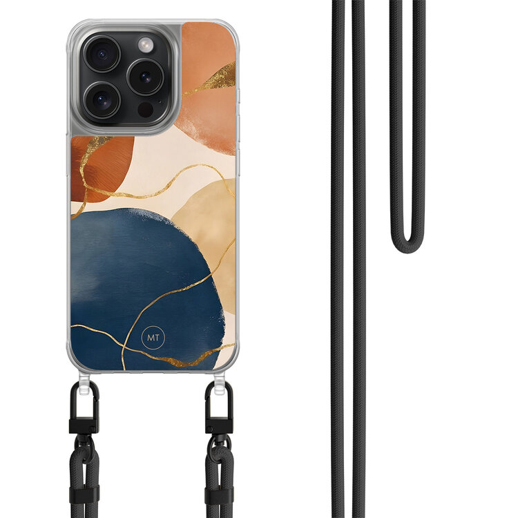 Mooie Telefoonhoesjes iPhone 15 Pro hoesje met zwart koord - Abstract harmony