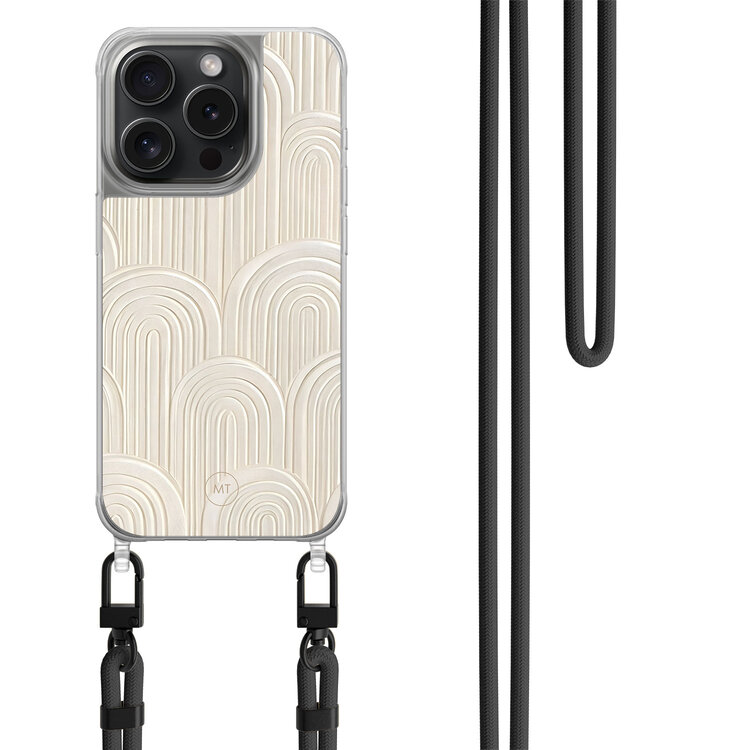 Mooie Telefoonhoesjes iPhone 15 Pro hoesje met zwart koord - Modern waves