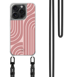 Mooie Telefoonhoesjes iPhone 13 Pro hoesje met zwart koord - Blush shapes