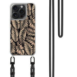 Mooie Telefoonhoesjes iPhone 13 Pro hoesje met zwart koord - Palm silhouette
