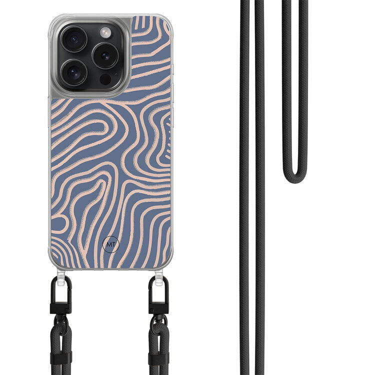 Mooie Telefoonhoesjes iPhone 13 Pro hoesje met zwart koord - Flowing lines