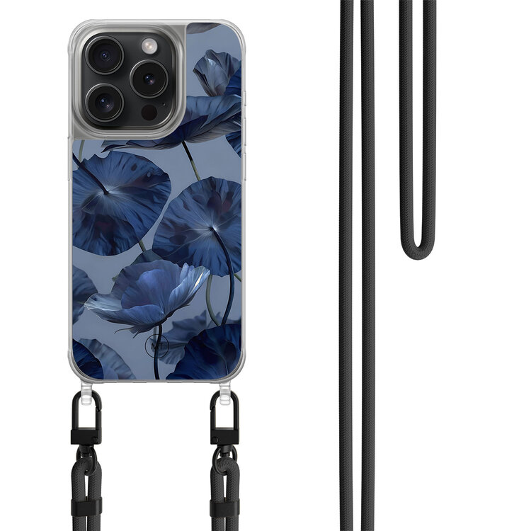 Mooie Telefoonhoesjes iPhone 13 Pro hoesje met zwart koord - Dusky blooms