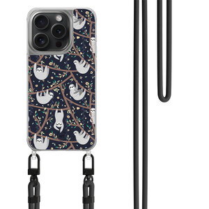 Mooie Telefoonhoesjes iPhone 13 Pro hoesje met zwart koord - Luiaard