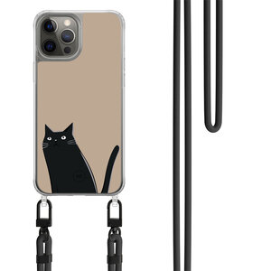 Casimoda iPhone 12 (Pro) hoesje met zwart koord - Purrflectly