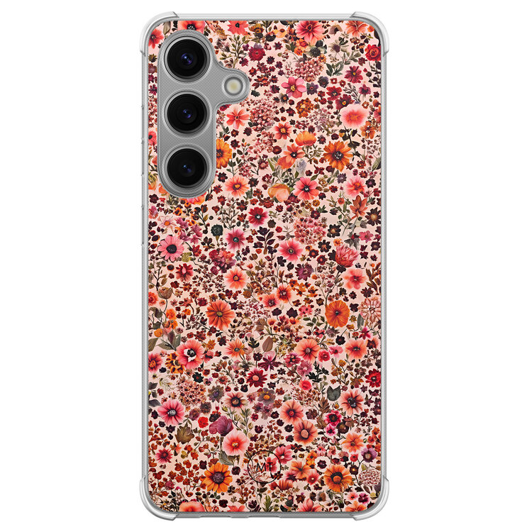 Mooie Telefoonhoesjes Samsung Galaxy S24 shockproof hoesje - Vintage floral