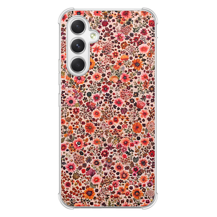 Mooie Telefoonhoesjes Samsung Galaxy A54 shockproof hoesje - Vintage floral
