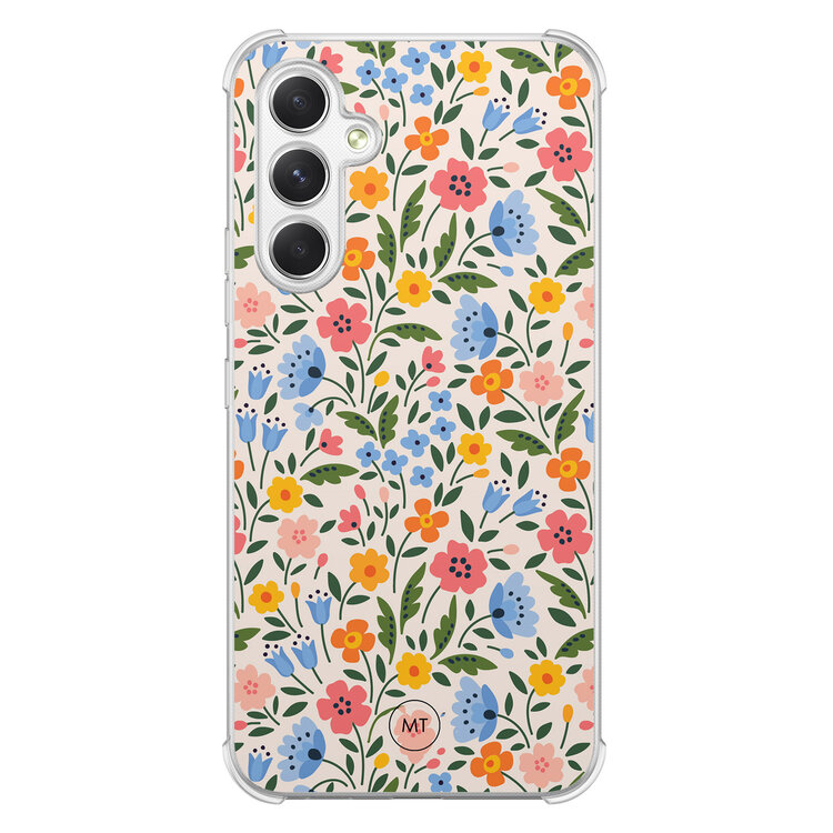Mooie Telefoonhoesjes Samsung Galaxy A54 shockproof hoesje - Romantische bloemen