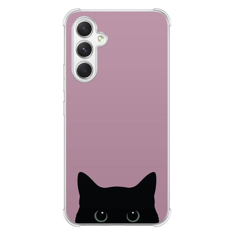 Mooie Telefoonhoesjes Samsung Galaxy A54 shockproof hoesje - Zwarte kat