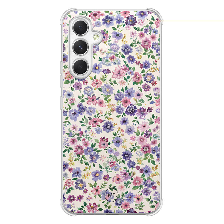 Mooie Telefoonhoesjes Samsung Galaxy A54 shockproof hoesje - Purple garden
