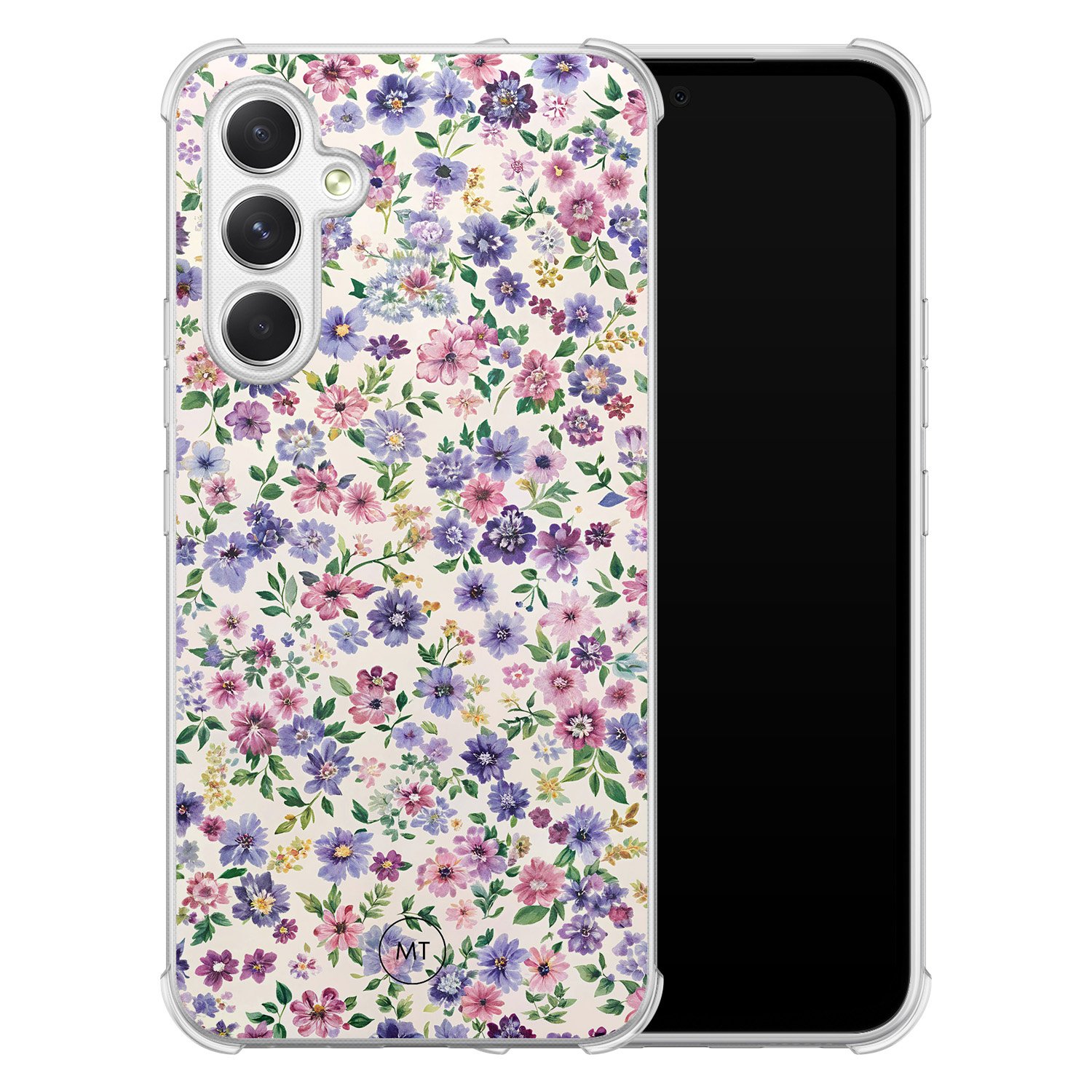 Mooie Telefoonhoesjes Samsung Galaxy A54 shockproof hoesje - Purple garden